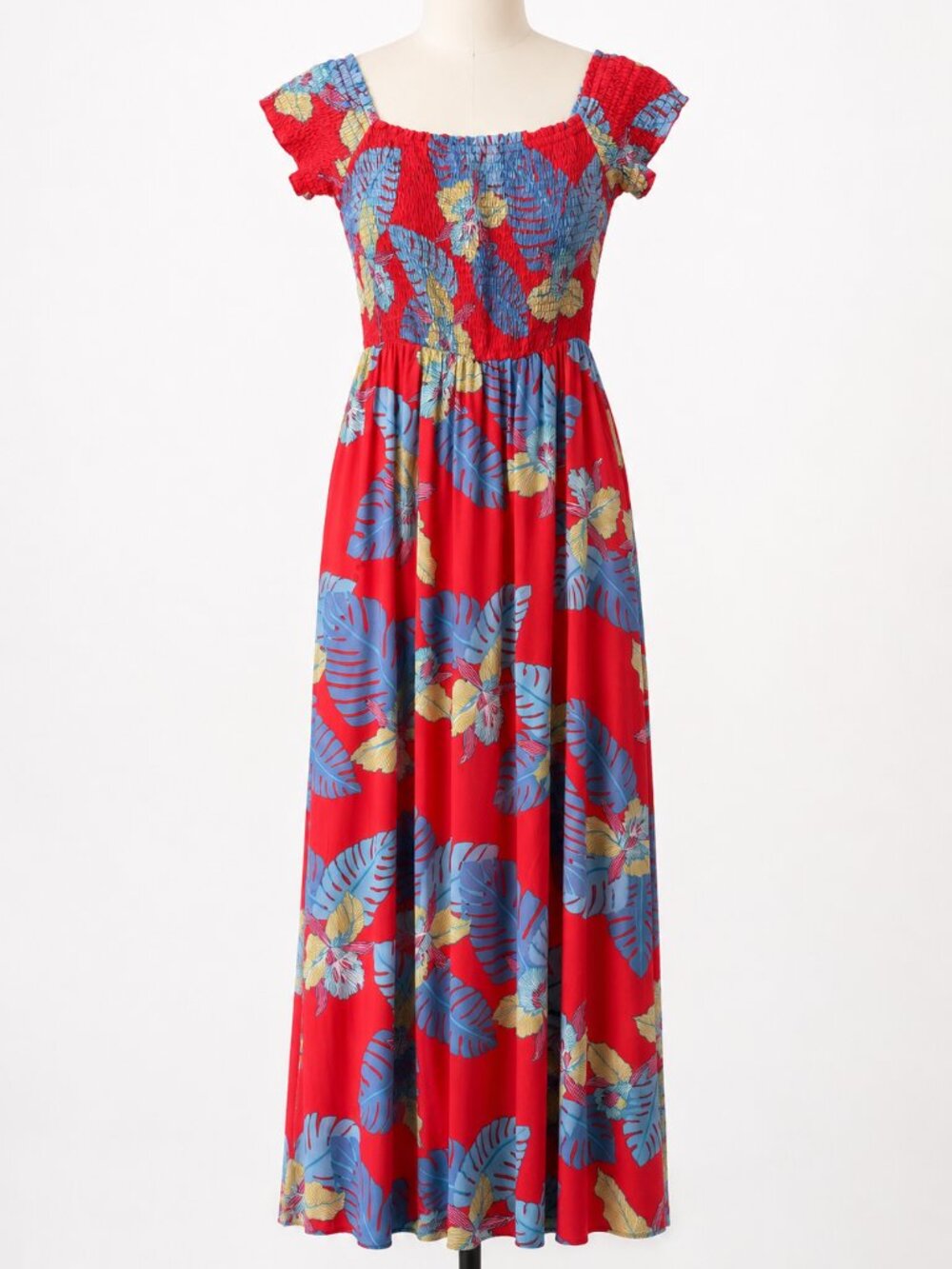 Lulus Super Flowy Long Red Tropical Maxi Dress | 100% Rayon | Size XS